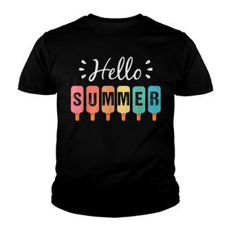 Hello Summer Vacation Ice Cream Popsicle Ice Lolly V5 Youth T-shirt - Thegiftio UK