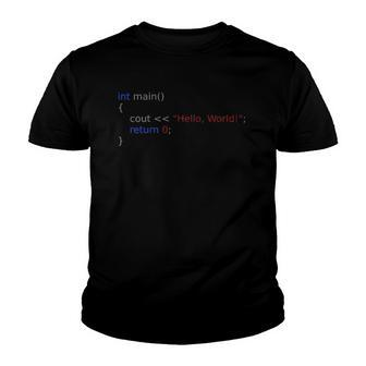 Hello World C Programming Languages Youth T-shirt | Mazezy