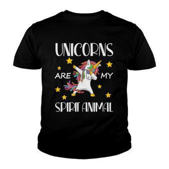 Hilarious Unicorns Are My Spirit Animal Dab Gift For Kids Youth T-shirt | Mazezy DE