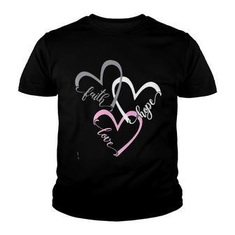 Hope Faith Love Three Words Heart New 2022 Gift Youth T-shirt - Thegiftio UK