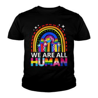 Human Lgbt Flag Gay Pride Month Transgender Rainbow Lesbian Youth T-shirt | Mazezy