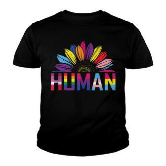Human Lgbtq Month Pride Sunflower Youth T-shirt | Mazezy