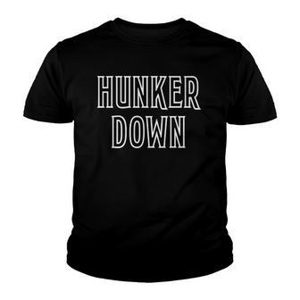 Hunker Down Sitting Position Youth T-shirt | Mazezy