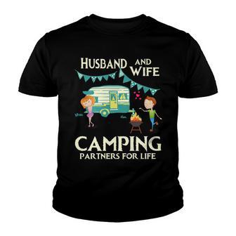 Husband And Wife Camping Youth T-shirt - Thegiftio UK