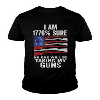 I Am 1776 Sure No One Will Be Taking My Guns Usa Flag Youth T-shirt - Thegiftio UK