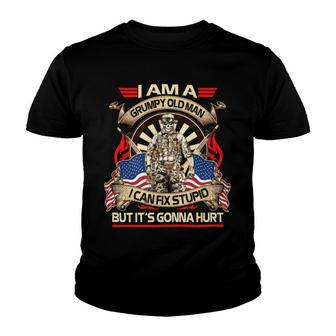 I Am A Grumpy Old Man I Can Fix Stupid But Its Gonna Hurt Youth T-shirt - Monsterry