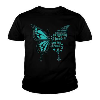 I Am The Storm Ptsd Awareness Teal Butterfly Ribbon Heart Youth T-shirt - Thegiftio UK