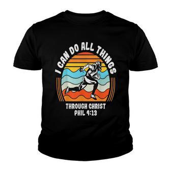 I Can Do All Things Through Christ Football Christian Youth T-shirt - Thegiftio UK