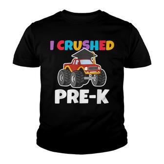 I Crushed Pre-K Monstertruck Graduate Preschool Graduation Youth T-shirt - Thegiftio UK