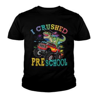 I Crushed Preschool Monster Truck Dinosaur Graduation Boys Youth T-shirt - Thegiftio UK
