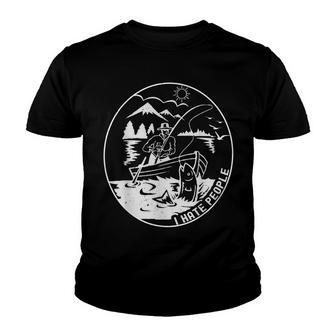 I Hate People Mountain Camping Fishing Lovers Gifts Youth T-shirt - Thegiftio UK