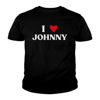 I Heart Johnny Red Heart Youth T-shirt | Mazezy