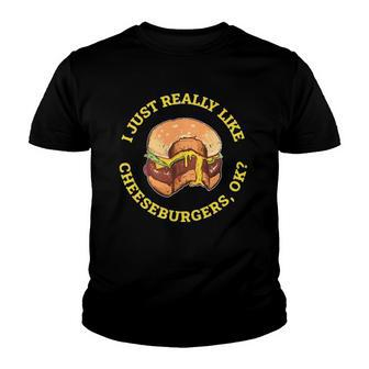 I Love Cheeseburgers Lover Gift Youth T-shirt | Mazezy