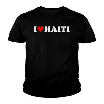 I Love Haiti - Red Heart Youth T-shirt | Mazezy