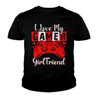 I Love My Gamer Girlfriend Gift Video Gaming Couple Youth T-shirt - Thegiftio UK