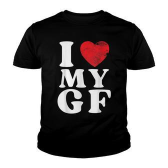 I Love My Girlfriend I Heart My Gf Valentines Day Youth T-shirt - Thegiftio UK