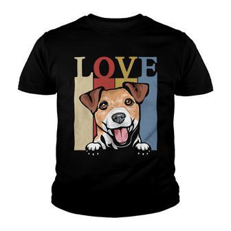I Love My Jack Russell Terrier Dog Lovers Leopard Print Youth T-shirt - Thegiftio UK