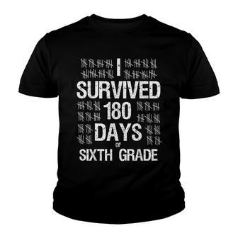 I Survived 180 Days Of 6Th Grade Cute Last Of School Youth T-shirt - Thegiftio UK