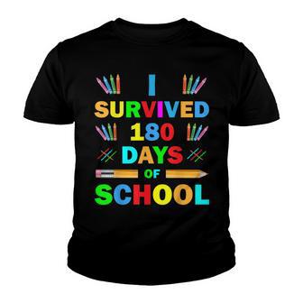 I Survived 180 Days Of School - Last Day 2022 Graduate Funny Youth T-shirt - Thegiftio UK