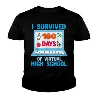 I Survived 180 Days Of Virtual High School Graduate Youth T-shirt - Thegiftio UK