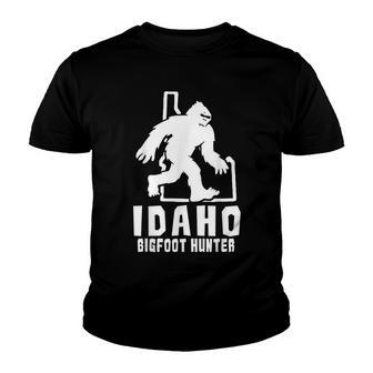 Idaho Bigfoot Hunter Sasquatch Camping Hiking Outdoors Youth T-shirt - Thegiftio UK
