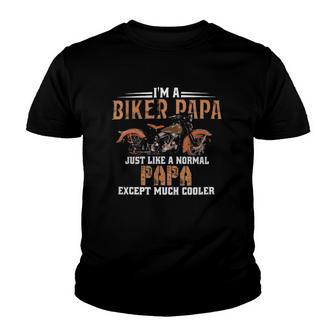 Im A Biker Papa Motorcycle Rider Youth T-shirt - Thegiftio UK