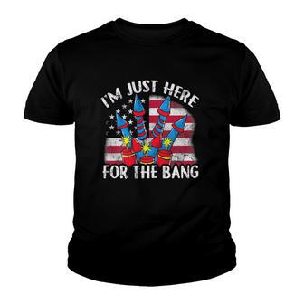 Im Just Here For The Bang Funny Fireworks Humor Youth T-shirt - Thegiftio UK