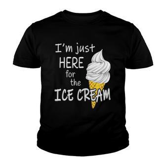 Im Just Here For The Ice Cream Summer Funny Cute Vanilla Youth T-shirt | Mazezy