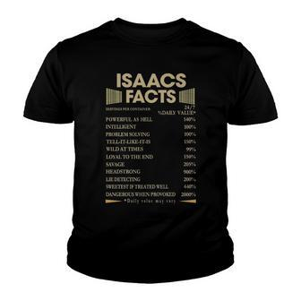 Isaacs Name Gift Isaacs Facts Youth T-shirt - Seseable