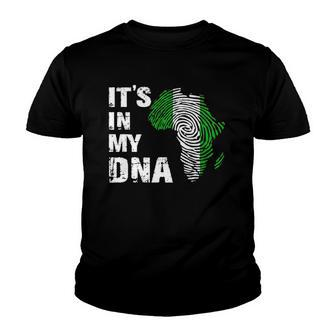 Its In My Dna Proud Nigeria Africa Usa Fingerprint Youth T-shirt | Mazezy