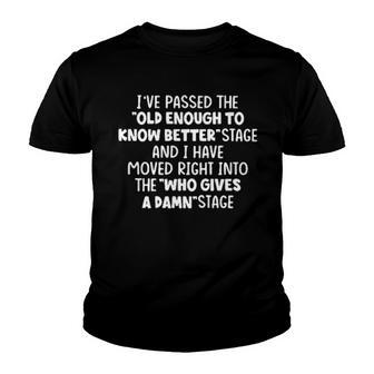 Ive Passed The Old Enough To Know Better Creative 2022 Gift Youth T-shirt - Thegiftio UK