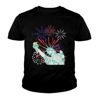 July 4Th S Fireworks Statue Of Liberty Youth T-shirt | Mazezy