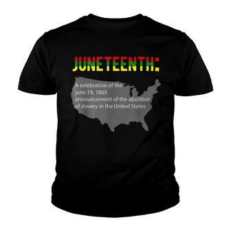 Juneteenth Celebrates Freedom Black African American History Youth T-shirt - Thegiftio UK