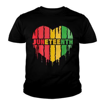 Juneteenth Heart Black History Afro American African Freedom V3 Youth T-shirt - Thegiftio UK