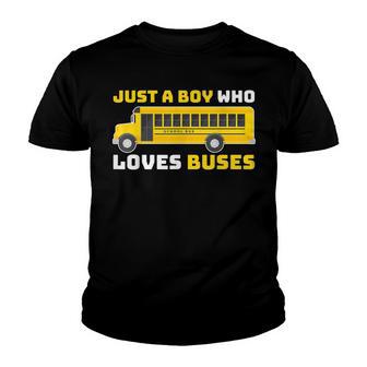 Just A Boy Who Loves Buses Youth T-shirt - Thegiftio UK