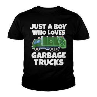 Just A Boy Who Loves Garbage Trucks Youth T-shirt - Thegiftio UK