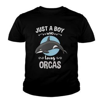 Just A Boy Who Loves Orcas Whale Youth T-shirt - Thegiftio UK