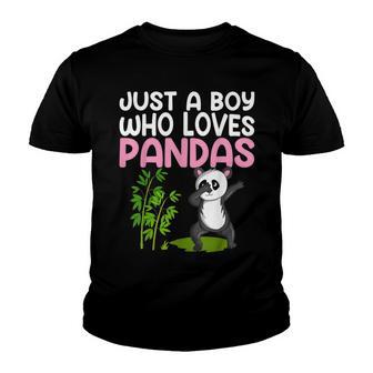 Just A Boy Who Loves Pandas Cool Dabbing Panda Lovers Youth T-shirt - Thegiftio UK