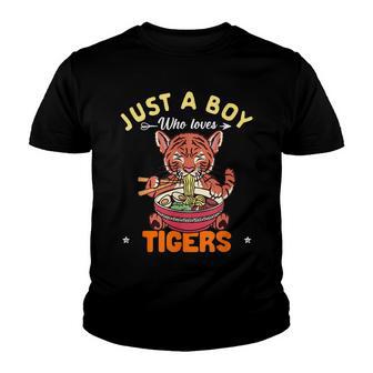 Just A Boy Who Loves Tigers Wildlife Animal Rescuers Youth T-shirt - Thegiftio UK