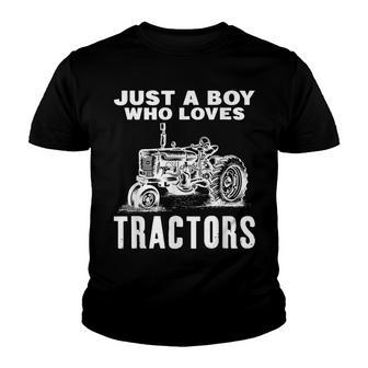 Just A Boy Who Loves Tractors Youth T-shirt - Thegiftio UK