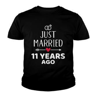 Just Married 11 Years Ago For 11Th Wedding Anniversary Youth T-shirt | Mazezy