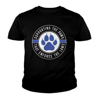 K-9 Police Thin Blue Line Youth T-shirt - Thegiftio UK