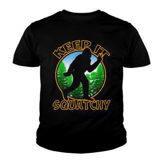 Keep It Squatchy Funny Sasquatch Bigfoot Camping Youth T-shirt - Thegiftio UK