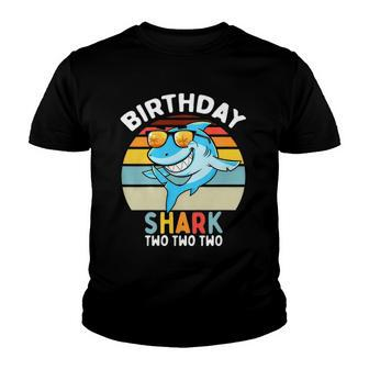 Kids 2Nd Birthday Boy Shark 2 Years Old Boys Matching Family Youth T-shirt | Mazezy