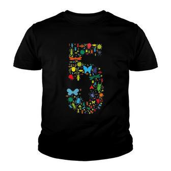 Kids 5 Years Old Birthday Bugs 5Th Birthday Insect Youth T-shirt | Mazezy