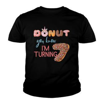 Kids 7Th Birthday7 Seven Unicorn Donut Birthday Youth T-shirt | Mazezy
