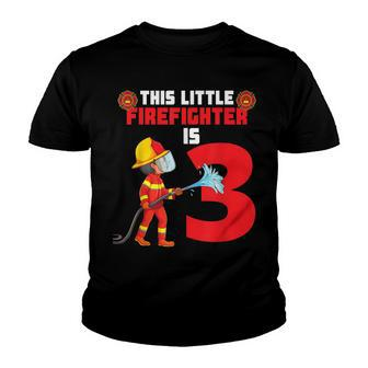 Kids Fire Truck 3Rd Birthday 3 Year Old Boy Toddler Youth T-shirt - Seseable