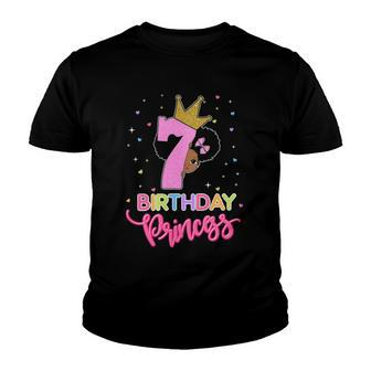 Kids Princess 7Th Birthday Outfit African American Toddler Girl Youth T-shirt | Mazezy