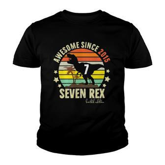 Kids Seventh Dinosaur 7 Years Old 2015 Im 7 7Th Birthday Rex Funny Youth T-shirt | Mazezy