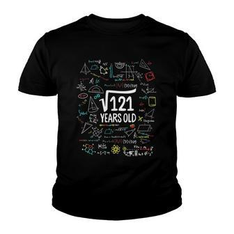 Kids Square Root Of 121 11Th Birthday 11 Years Old Math Bday Gift Youth T-shirt | Mazezy